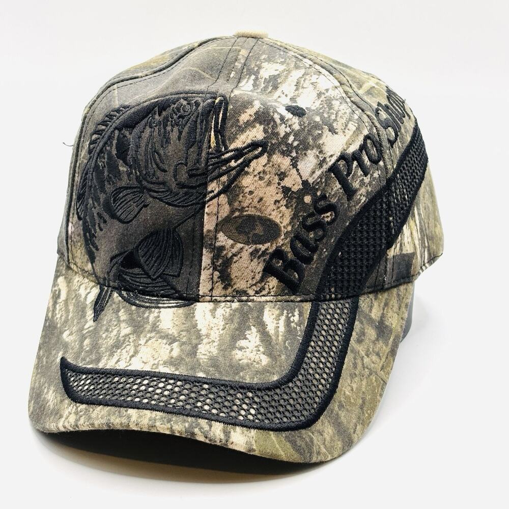 Bass Pro Shops Realtree Camo Hat Strapback Fishing Hunting Outdoor World Cap